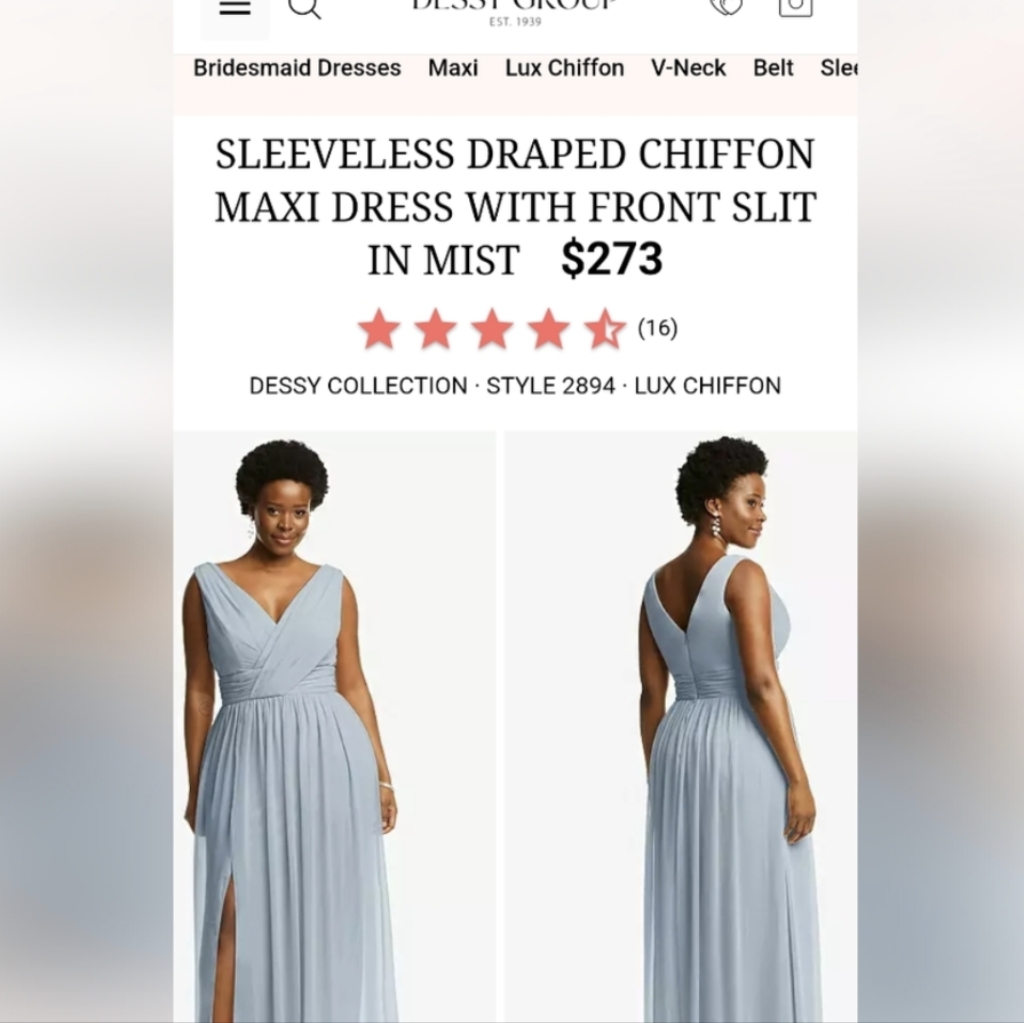Flawed Sleeveless Draped Chiffon Maxi Dress With Front Slit In Mist Sz 14